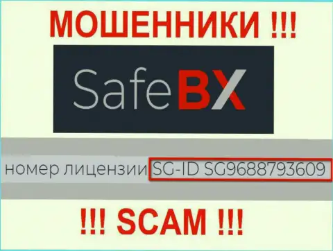 SafeBX Com, запудривая мозги лохам, представили на своем сайте номер своей лицензии