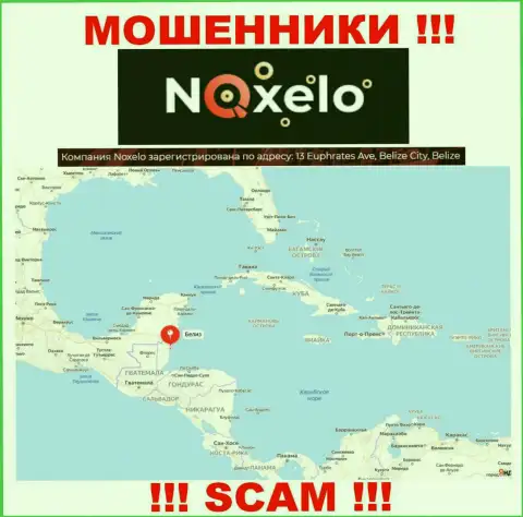 ОБМАНЩИКИ Noxelo воруют денежные средства клиентов, располагаясь в оффшоре по следующему адресу 13 Euphrates Ave, Belize City, Belize