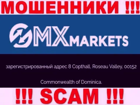 GMXMarkets - это МОШЕННИКИСпрятались в оффшоре по адресу: 8 Коптхолл, Розо Валлей, 00152 Содружество Доминики