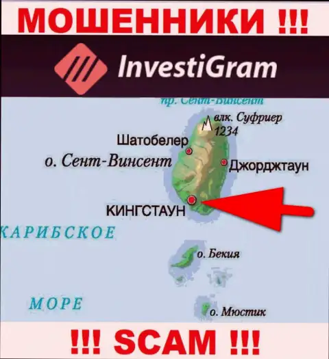 У себя на сайте Investi Gram написали, что они имеют регистрацию на территории - Kingstown, St. Vincent and the Grenadines