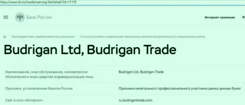 Мошенники BudriganTrade попали в черный список Центрального Банка Российской Федерации