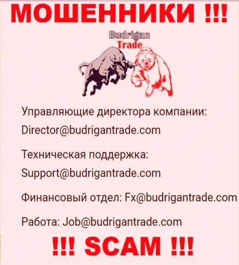 Не отправляйте сообщение на адрес электронной почты BudriganTrade - это мошенники, которые крадут финансовые средства лохов