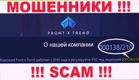 Хоть FrontXTrend Com и размещают на сайте лицензию на осуществление деятельности, помните - они все равно МОШЕННИКИ !!!