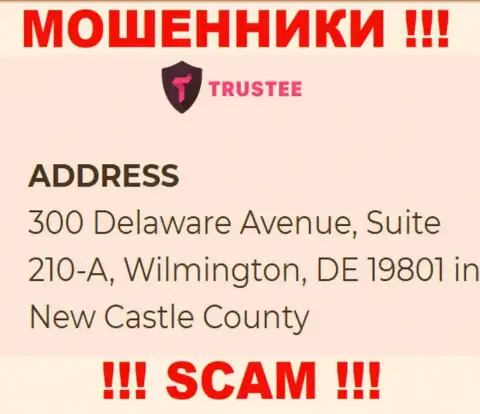 Контора ТрастиВаллет находится в оффшоре по адресу 300 Delaware Avenue, Suite 210-A, Wilmington, DE 19801 in New Castle County, USA - явно интернет-мошенники !!!