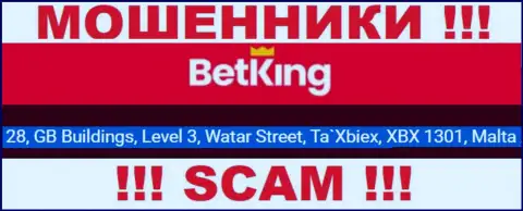 28, GB Buildings, Level 3, Watar Street, Ta`Xbiex, XBX 1301, Malta - официальный адрес, по которому пустила корни компания Бет Кинг Ван