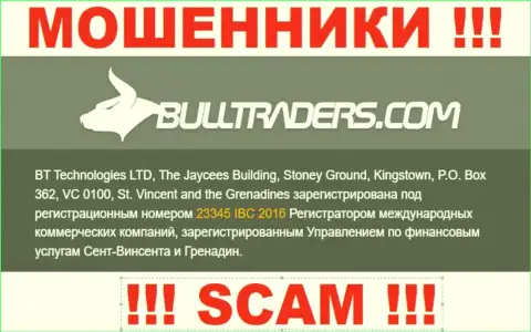 Bulltraders Com - это МОШЕННИКИ, рег. номер (23345 IBC 2016) этому не мешает