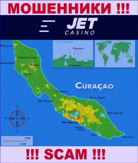 Curaçao - это юридическое место регистрации конторы JetCasino