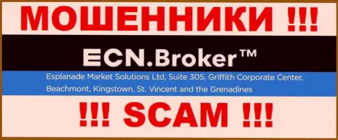 Незаконно действующая компания ECN Broker пустила корни в офшорной зоне по адресу Suite 305, Griffith Corporate Center, Beachmont, Kingstown, St. Vincent and the Grenadine, будьте весьма внимательны