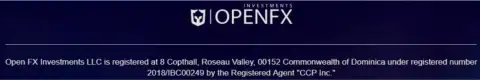 Официальное место расположения FOREX дилера Open FX Investments LLC